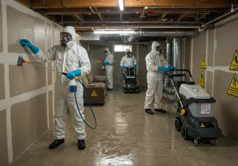 Basement Moisture Removal and Structural Drying process in Malmstrom Air Force Base, MT